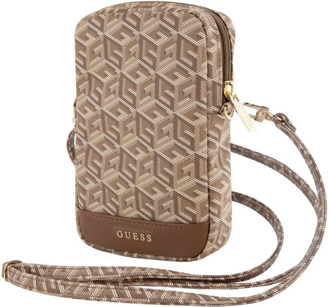 GUESS G-Cube Wallet Pouch 7 Inch - Bruin