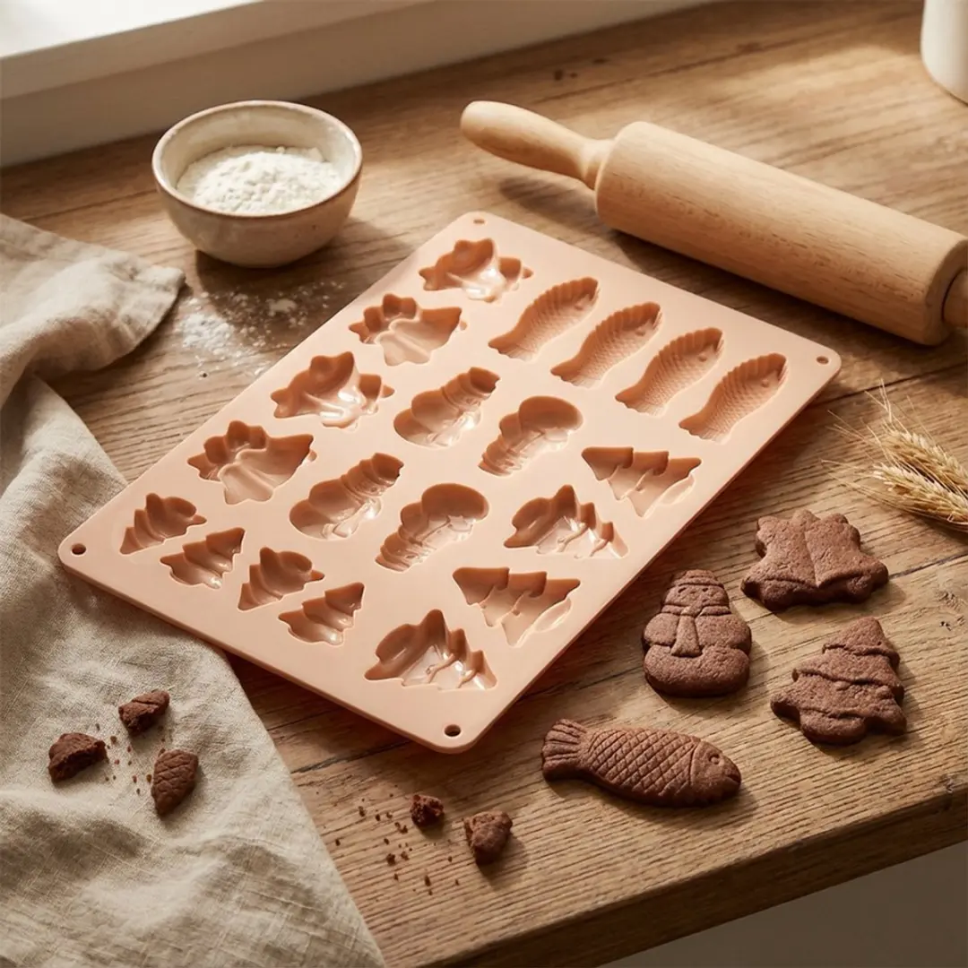 Orion Silicone Koekjes- en Pralinevorm Beige 34x24,5cm