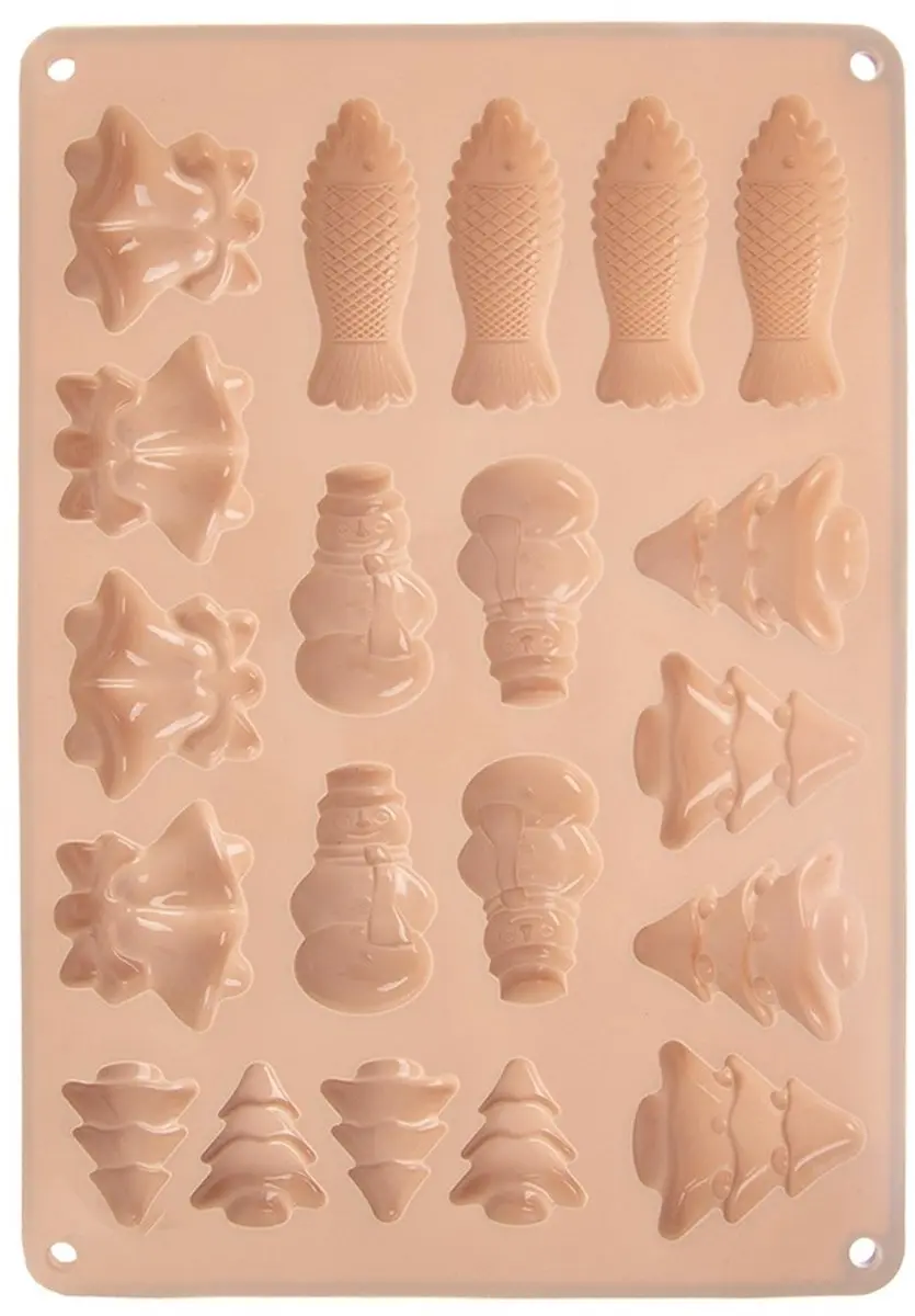 Orion Silicone Koekjes- en Pralinevorm Beige 34x24,5cm