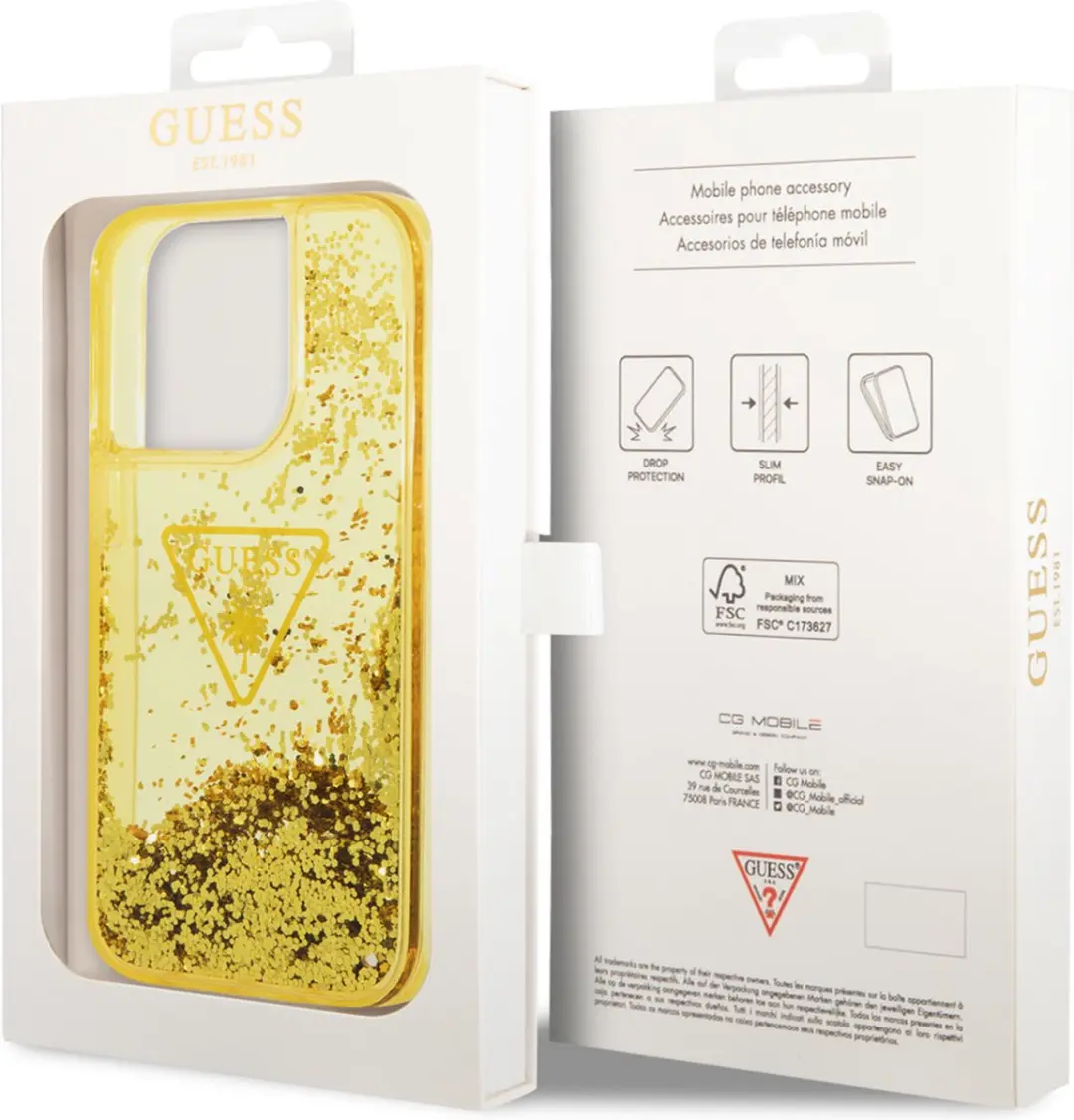 Guess TPU Smartphonehoesje iPhone 14 Pro Max - Goud - MagSafe