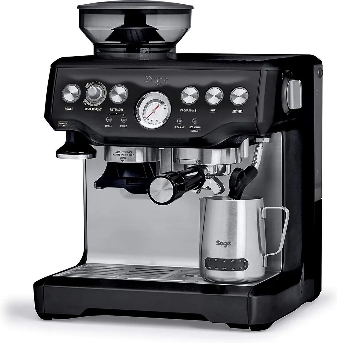 Sage the Barista Express™ Black Sesame Pistonmachine zwart