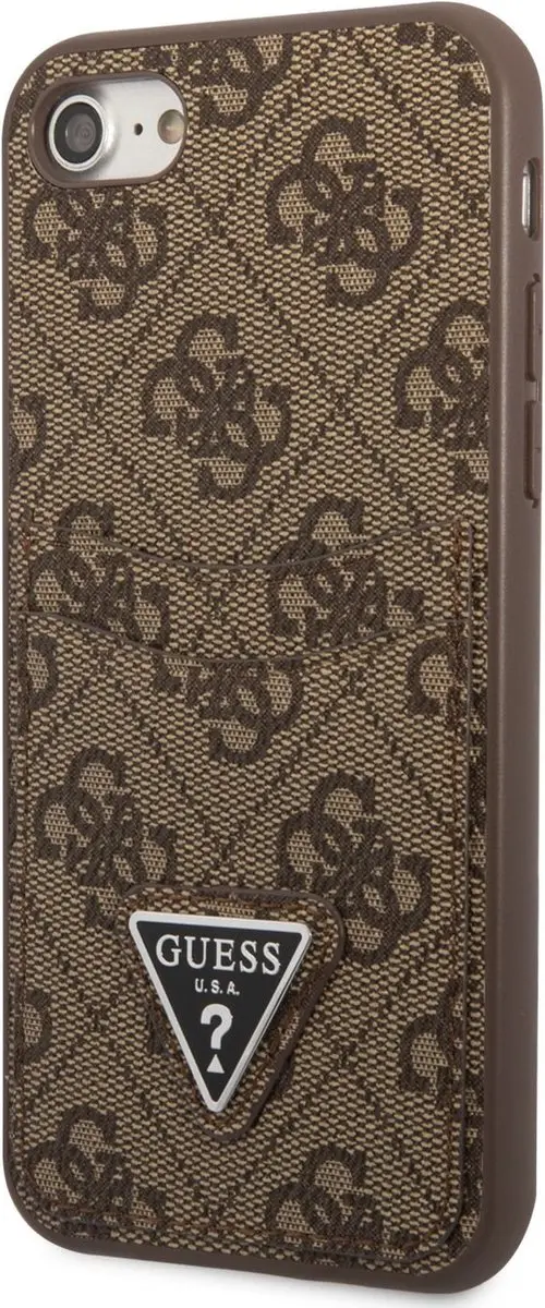 GUESS 4G Double Card Hoesje - iPhone 7/8/SE Bruin
