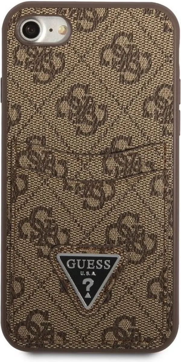 GUESS 4G Double Card Hoesje - iPhone 7/8/SE Bruin
