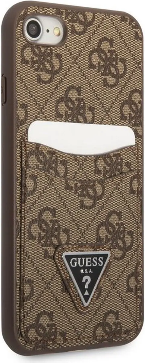 GUESS 4G Double Card Hoesje - iPhone 7/8/SE Bruin