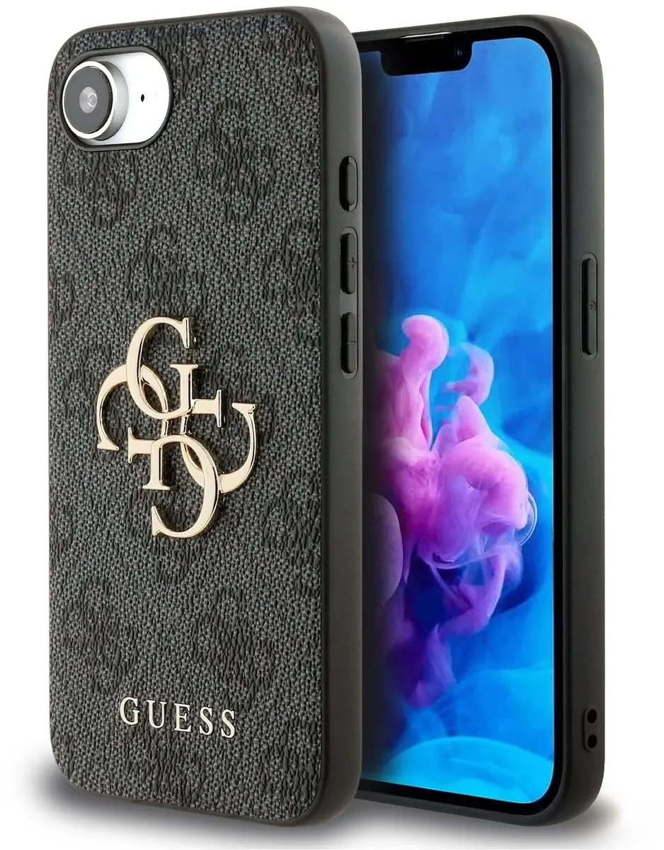 GUESS 4G Metal Logo Telefoonhoesje iPhone 16/17 - Grijs