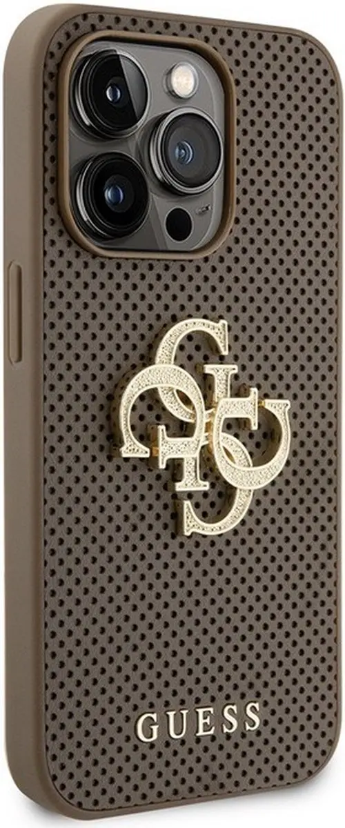 GUESS Perforated Hoesje iPhone 15 Pro Max - Taupe