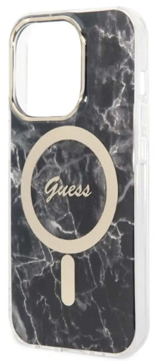 GUESS Hoes iPhone 14 Pro Max Marmer - Qi Magsafe - Zwart - afbeelding 6 van 6