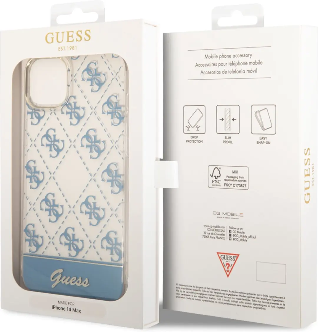 Guess Hoesje iPhone 14 Plus - Blauw - 3666339090630