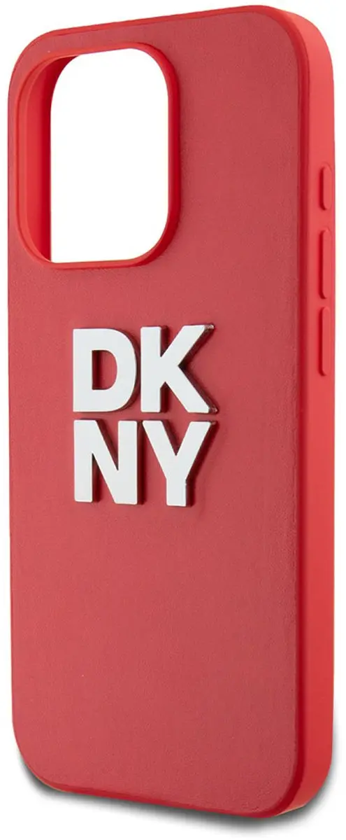 DKNY Hoesje iPhone 15 Pro - Rood - Metalen Logo & Polskoord
