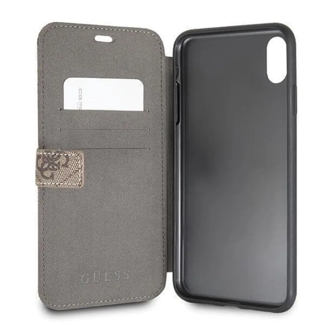 Guess 4G Wallet Book Cover 4239 - iPhone X/XS - 2 Pasjes - Bruin - afbeelding 6 van 6