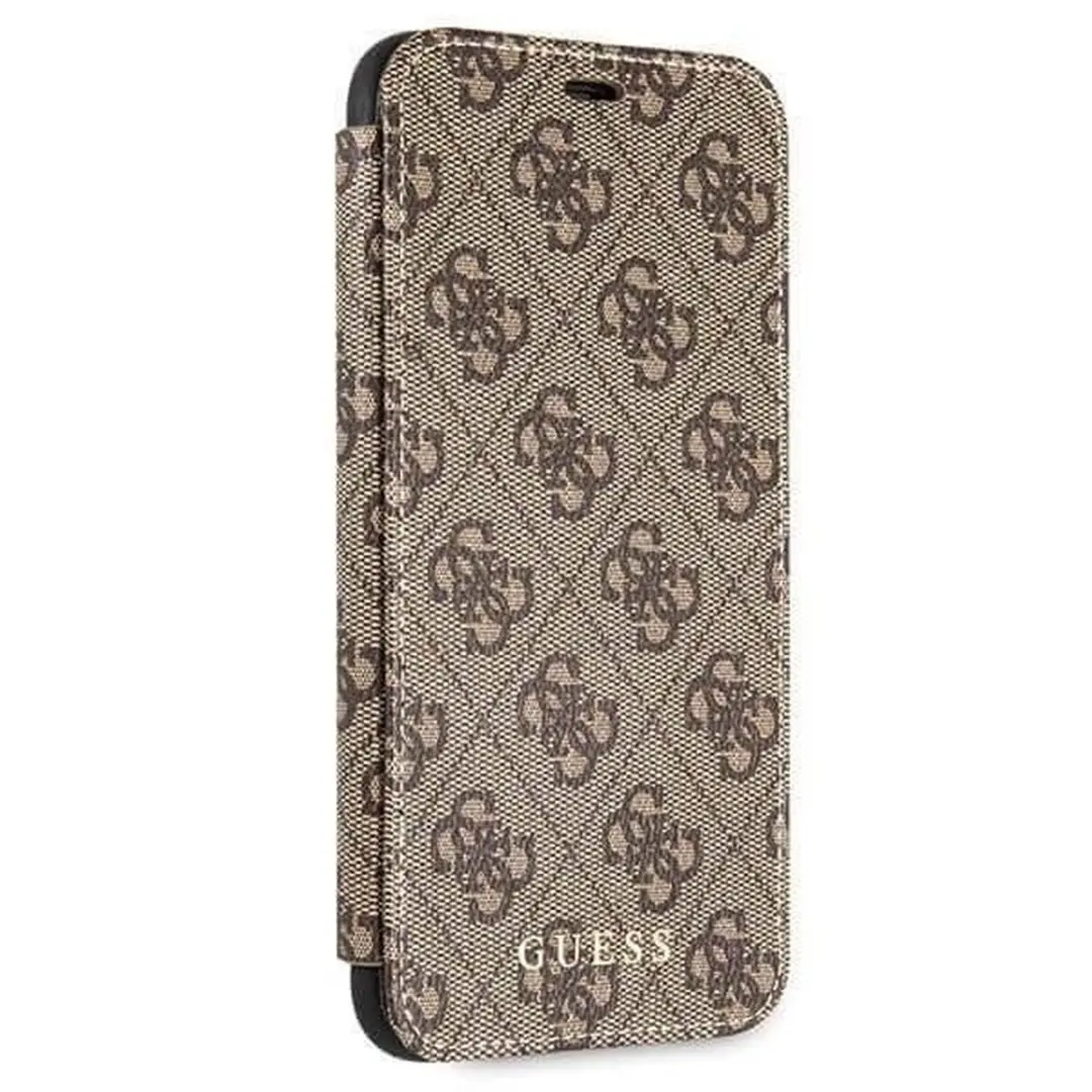 Guess 4G Wallet Book Cover 4239 - iPhone X/XS - 2 Pasjes - Bruin