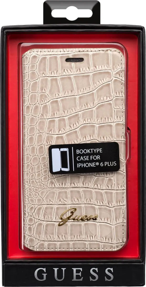 GUESS GUFLBKP6LCRB Foliohoes iPhone 6/6s Plus - Beige