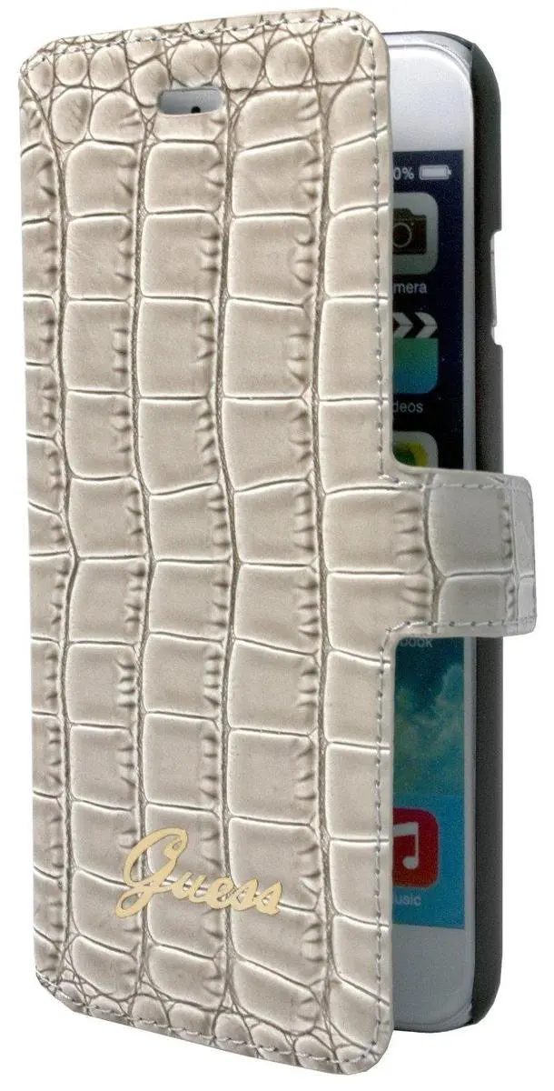 GUESS GUFLBKP6LCRB Foliohoes iPhone 6/6s Plus - Beige