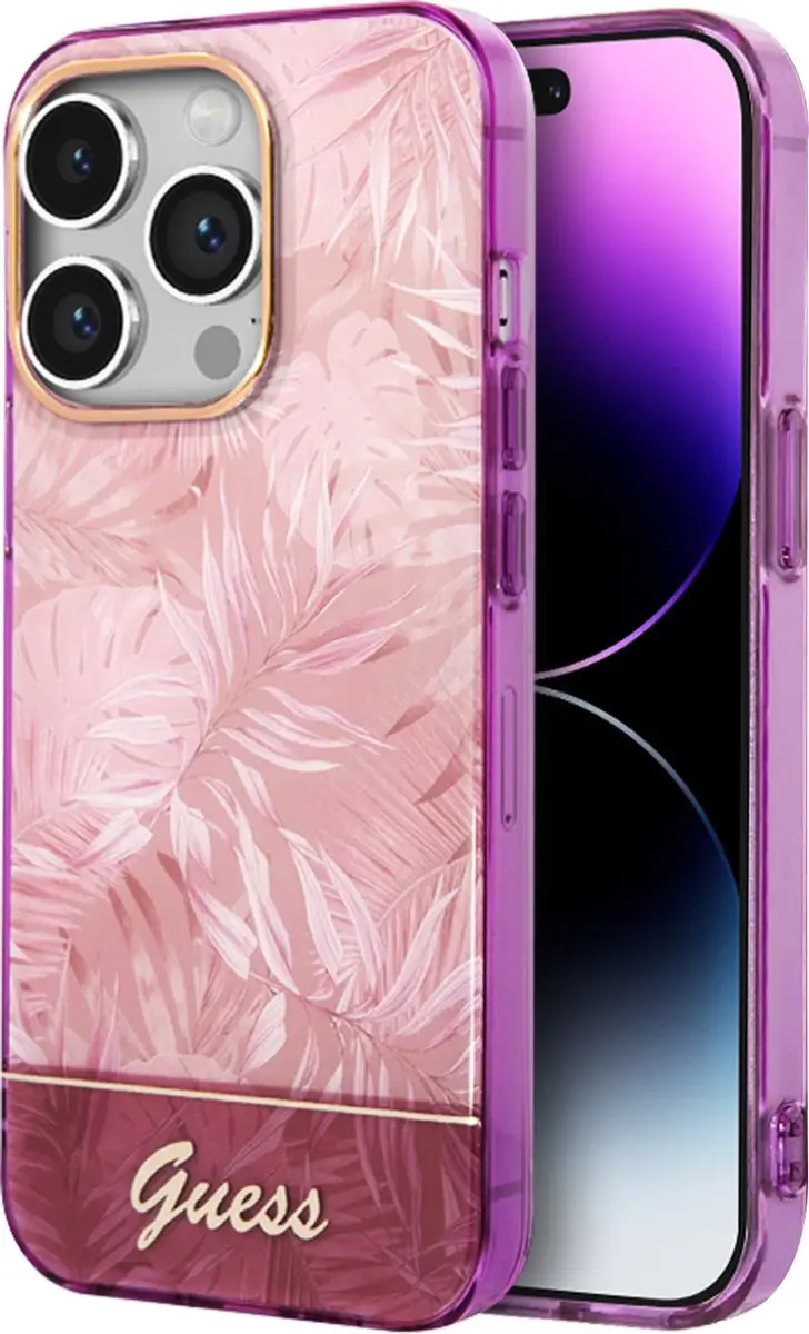 Guess iPhone 14 Pro Hoesje - Roze TPU - MagSafe