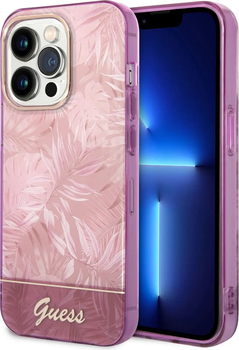 Guess iPhone 14 Pro Hoesje - Roze TPU - MagSafe