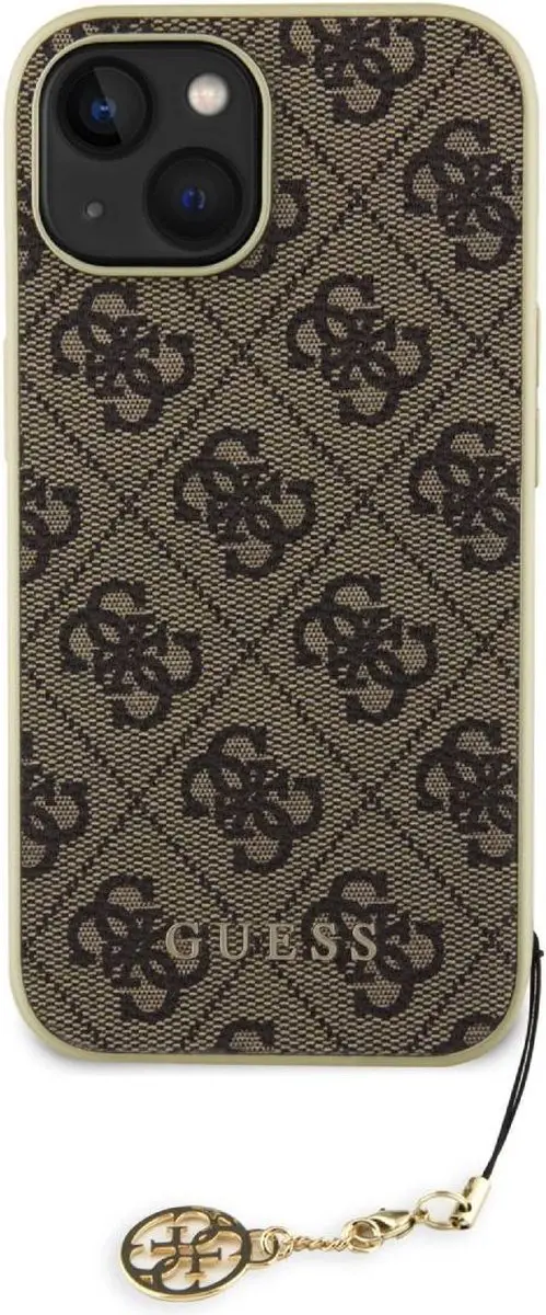 GUESS 4G Charms Back Case iPhone 15 - Bruin