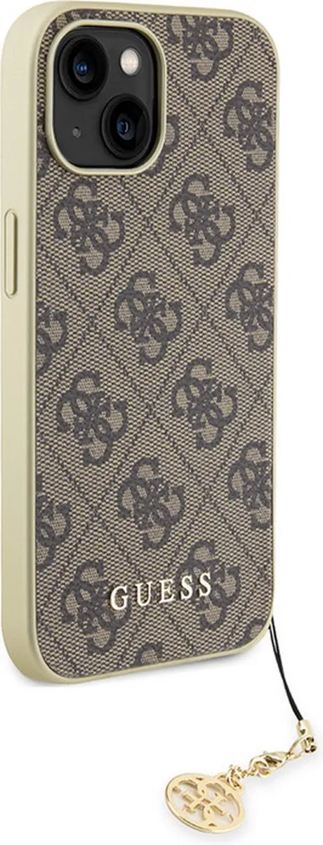 GUESS 4G Charms Back Case iPhone 15 - Bruin