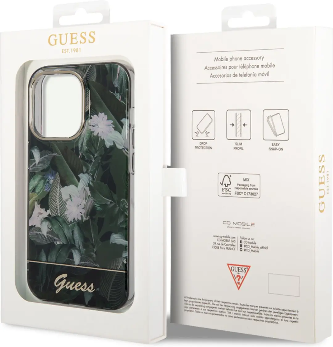 Guess Groen TPU Back Cover iPhone 14 Pro Max - Jungle - MagSafe