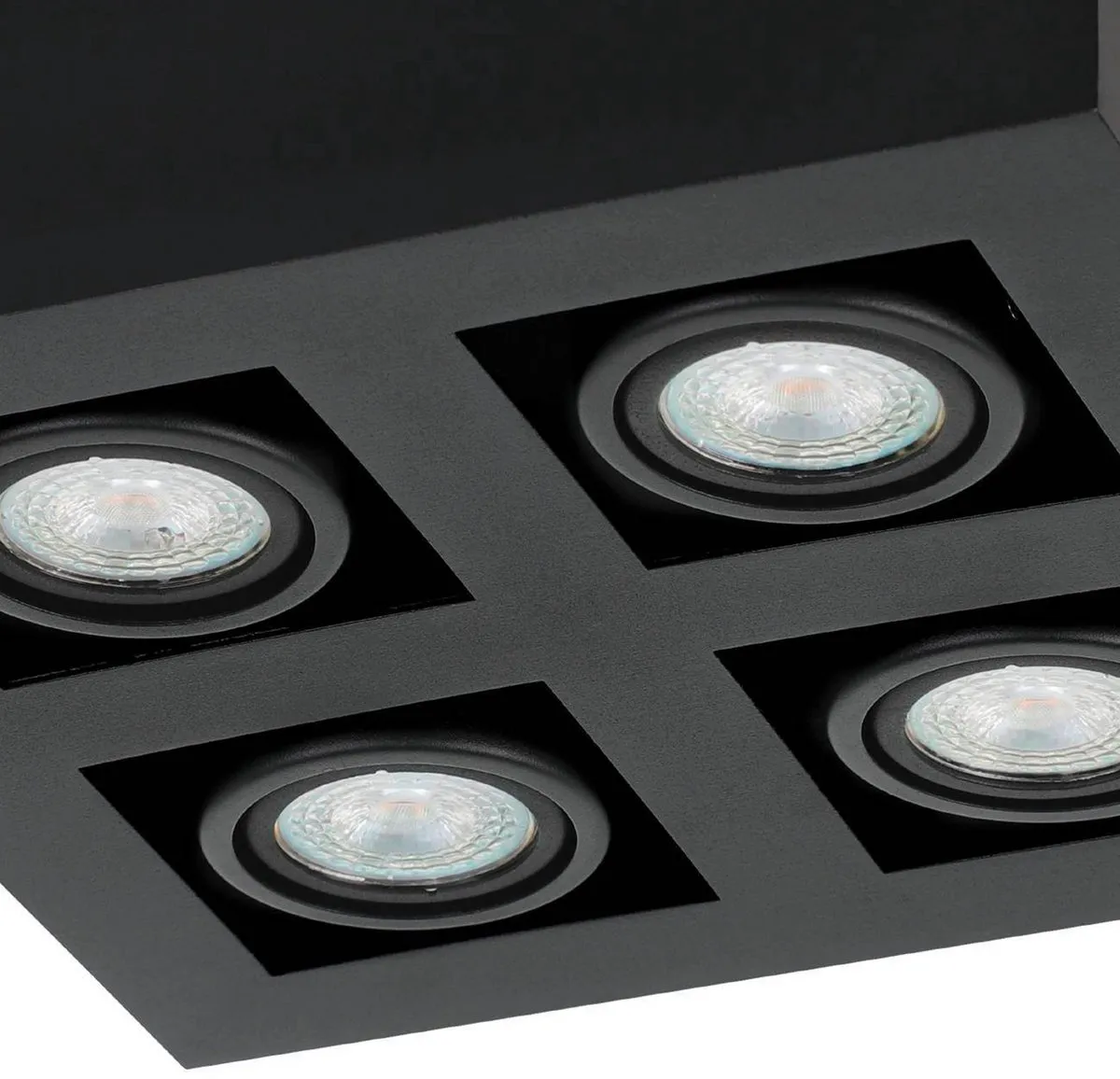 Eglo Mendoza Opbouwlamp GU10 - 4 Lichtpunten - 25cm - Zwart