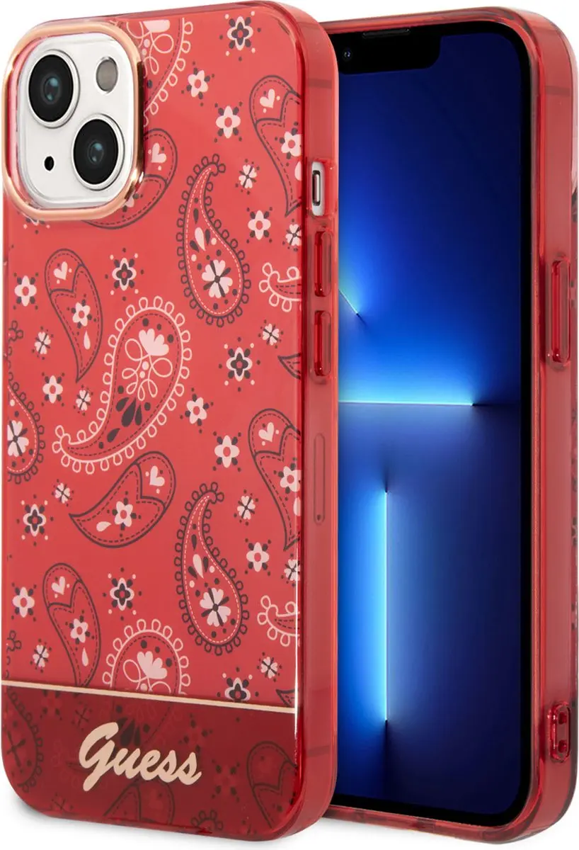 Guess Telefoonhoesje iPhone 14 Plus - Rood - TPU - MagSafe