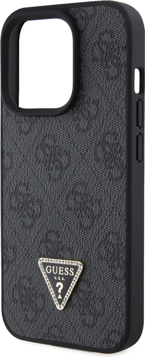 GUESS 4G Triangle Logo Hoesje iPhone 15 Pro - Zwart - afbeelding 6 van 6