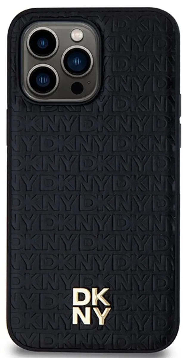 DKNY Repeat Stack Logo Hoesje - iPhone 13 Pro Max - Zwart