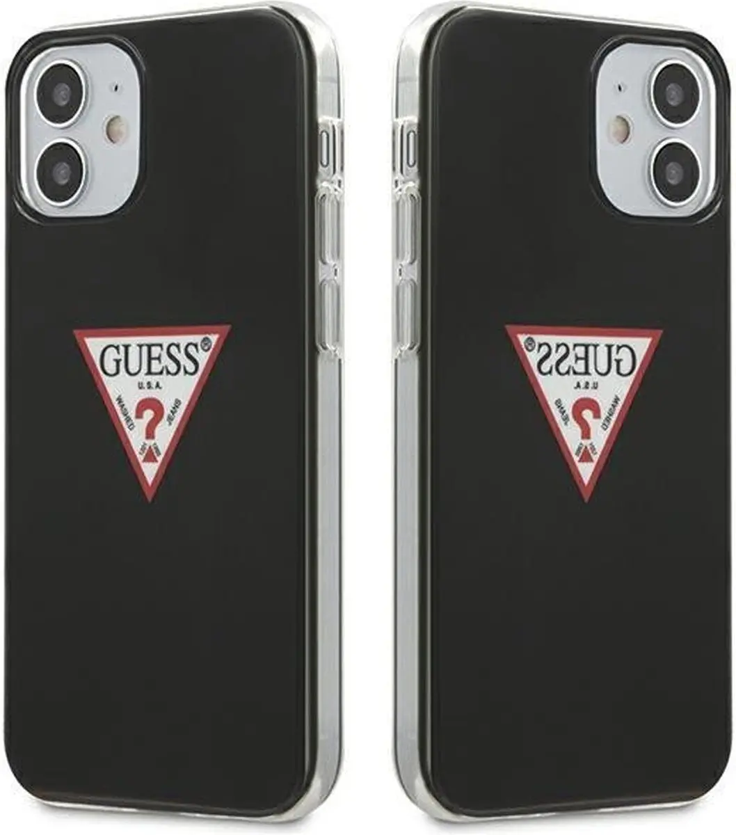 GUESS Hoesje iPhone 12 Mini Driehoek Logo - Zwart GUHCP12SPCUCTLBK - afbeelding 6 van 6