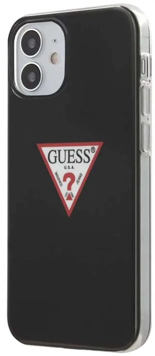 GUESS Hoesje iPhone 12 Mini Driehoek Logo - Zwart GUHCP12SPCUCTLBK