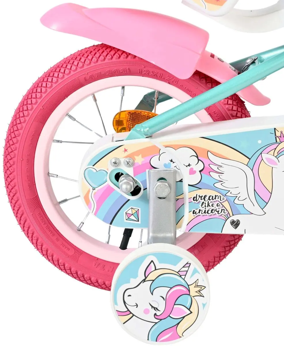 Volare Unicorn Kinderfiets 12" - Groen