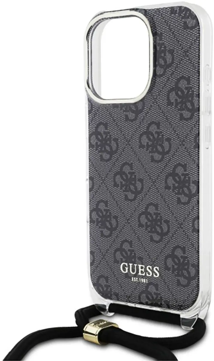 GUESS Backcover iPhone 16 Pro Max - GUHCP16XHC4SEK - Zwart