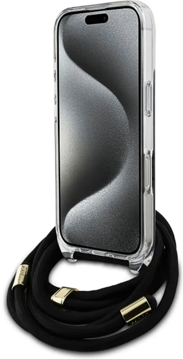 GUESS Backcover iPhone 16 Pro Max - GUHCP16XHC4SEK - Zwart