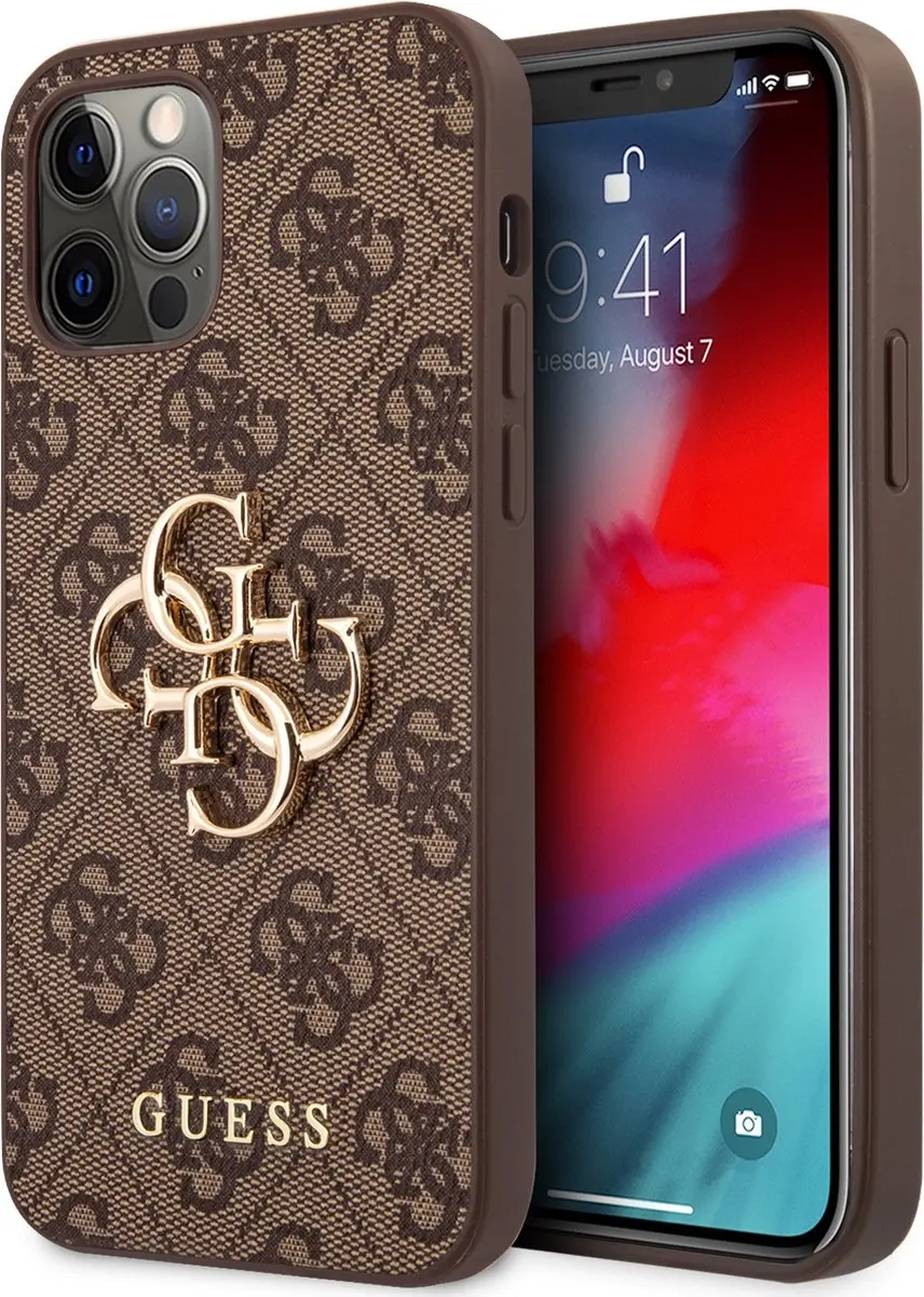 Guess GUHCP12M4GMGBR Hoesje iPhone 12/12 Pro - Bruin
