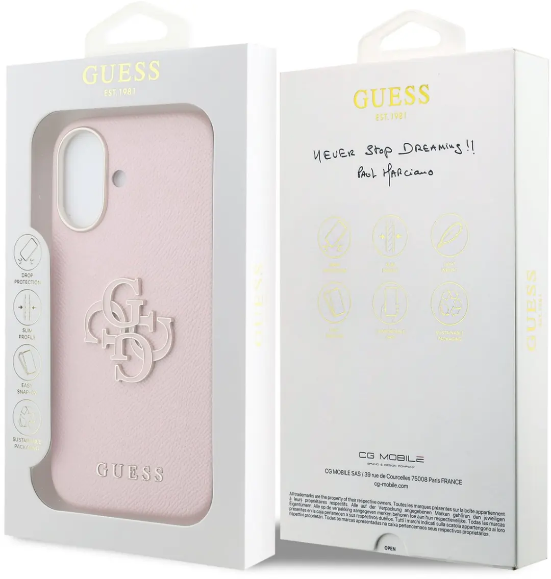 Guess PU Resin Logo Backcover 14927 - iPhone 17 - Roze - afbeelding 6 van 6