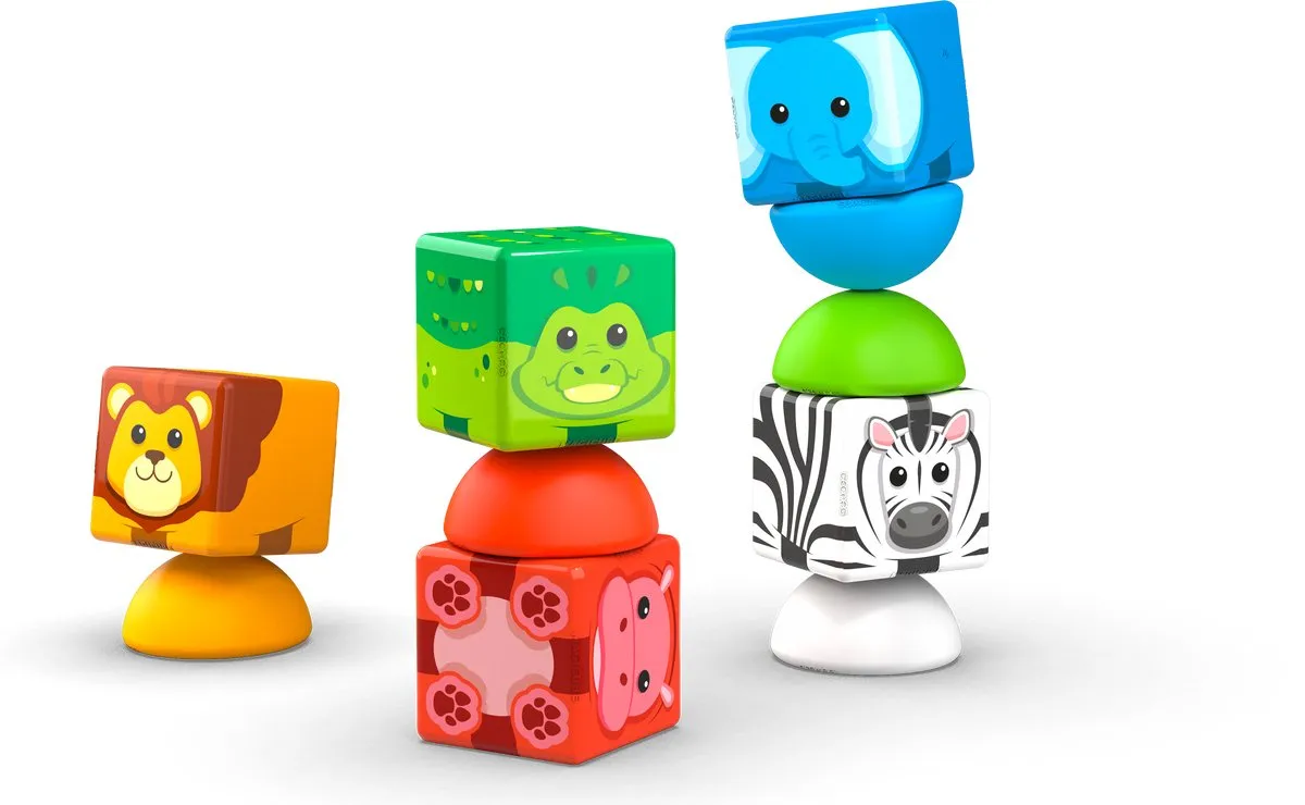 Geomag Magicube Stapelen Safari - 10 Stuks - Multicolor