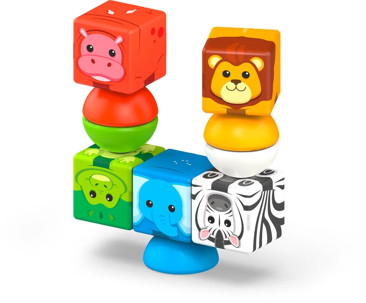 Geomag Magicube Stapelen Safari - 10 Stuks - Multicolor