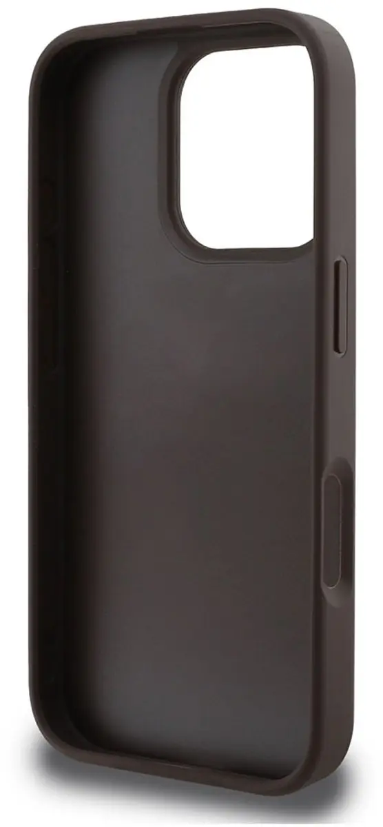 GUESS Hoesje iPhone 16 Pro Max - Bruin Strass Triangle Métallisé