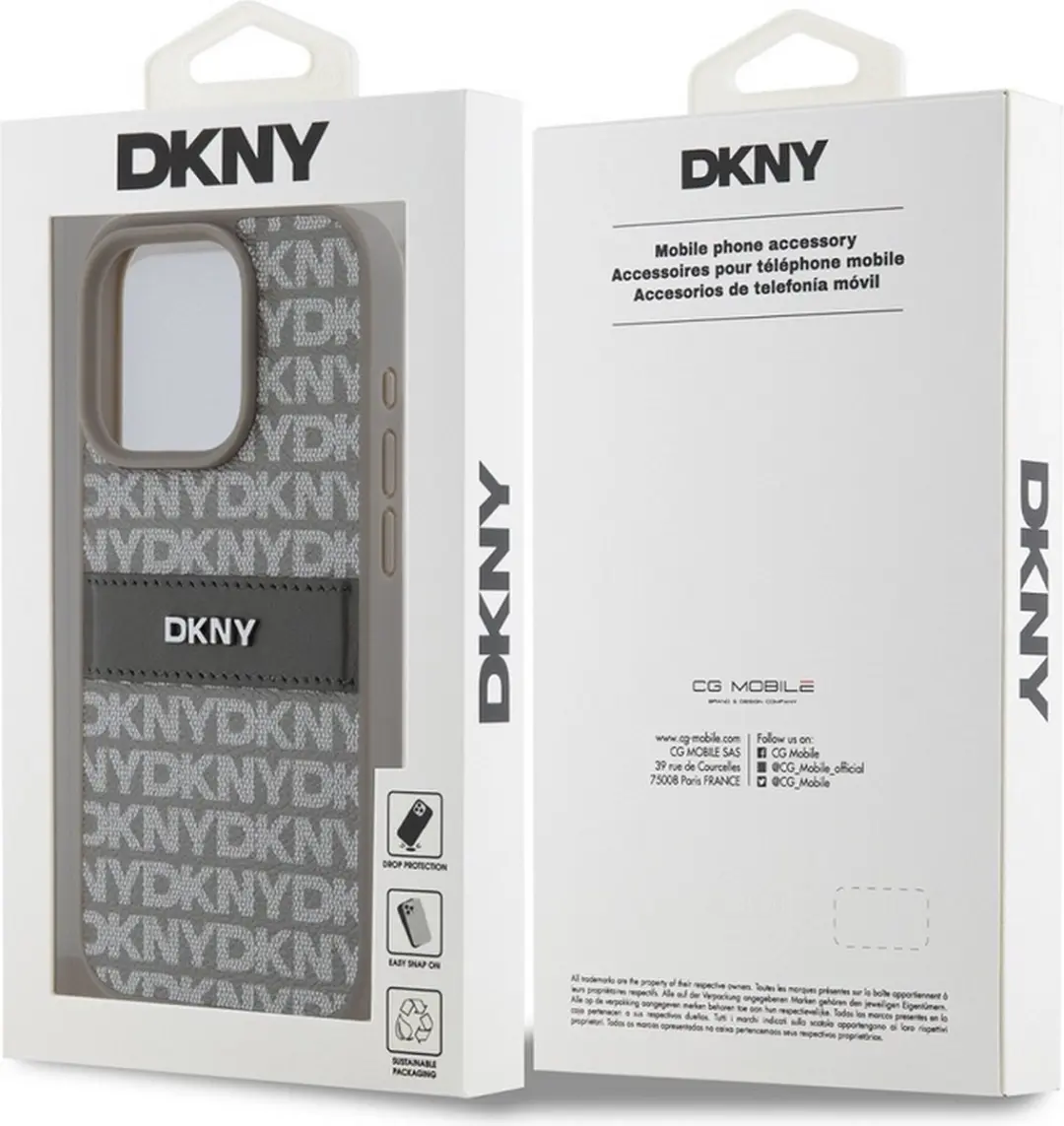 DKNY Textured Tonal Stripe Back Case Beige - DKHCP15LPRTHSLE