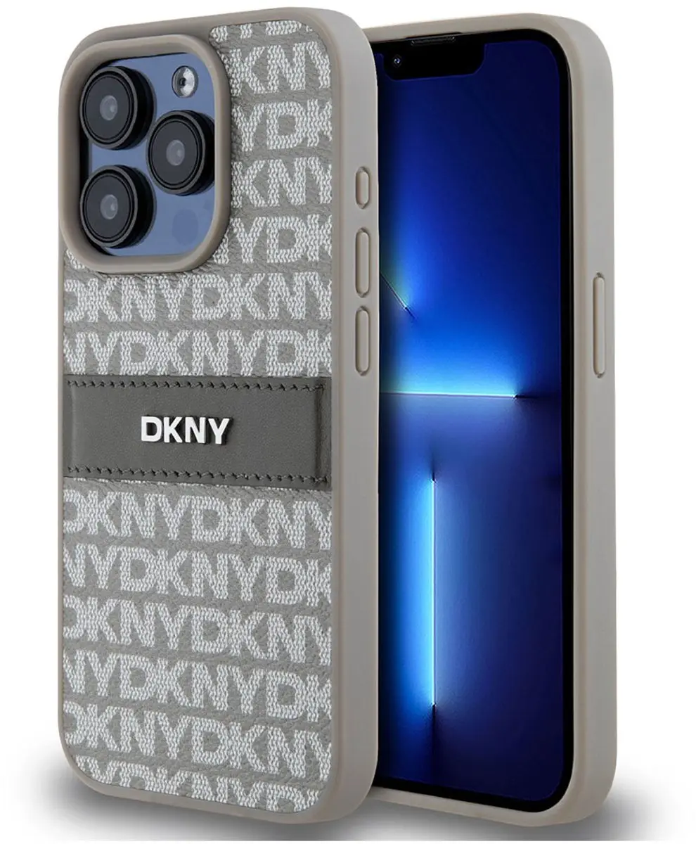 DKNY Textured Tonal Stripe Back Case Beige
