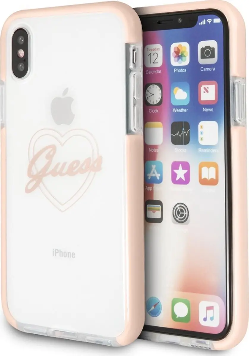 GUESS BUMP iPhone X Hoesje - Roze Goud