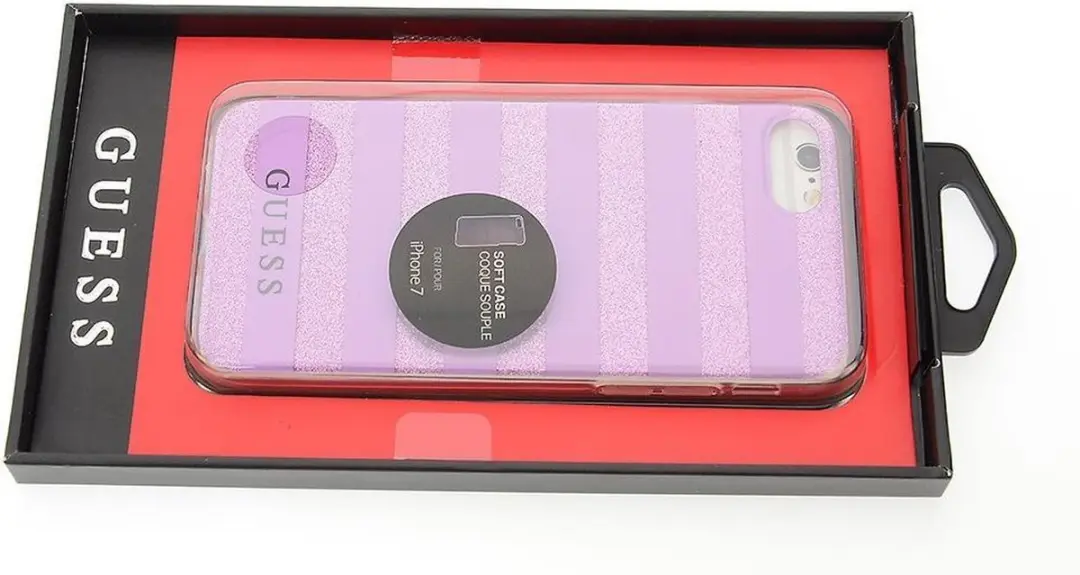Guess Stripes Gel Hoesje iPhone 8/7/SE 2020 - Paars S212-4 - afbeelding 6 van 6