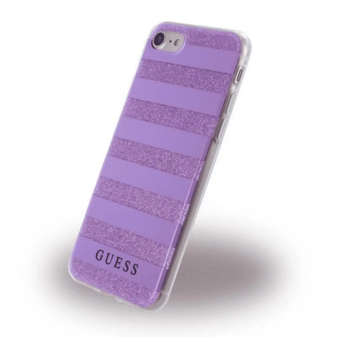 Guess Stripes Gel Hoesje iPhone 8/7/SE 2020 - Paars S212-4