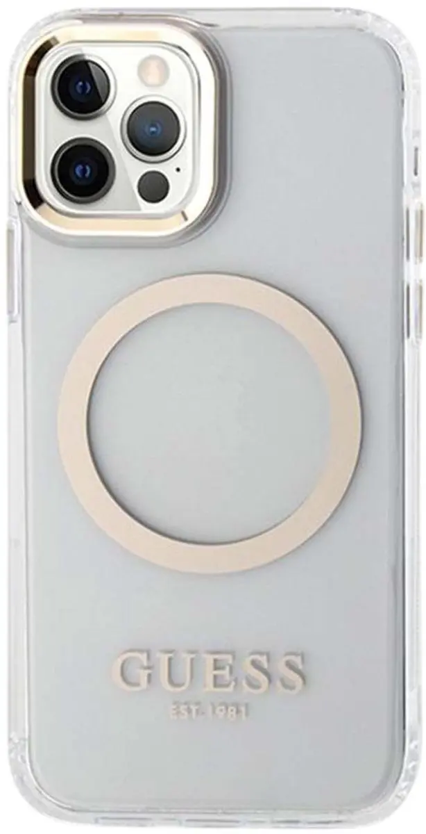 Guess Translucent Back Case Goud - MagSafe iPhone 12/12 Pro