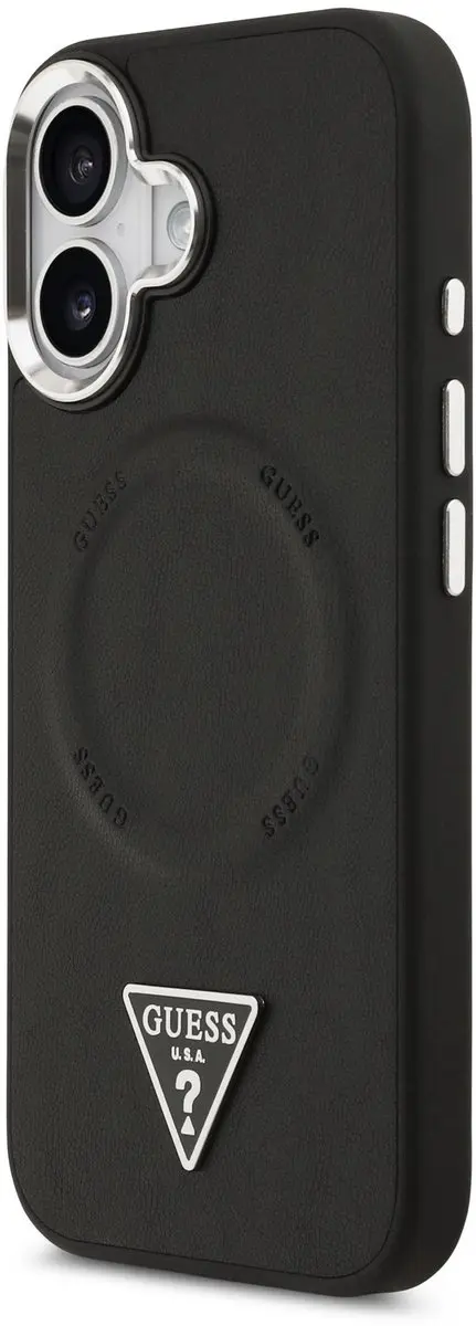 GUESS Triangle Logo iPhone 17 Hoesje MagSafe - Zwart