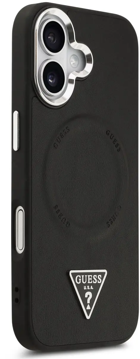 GUESS Triangle Logo iPhone 17 Hoesje MagSafe - Zwart