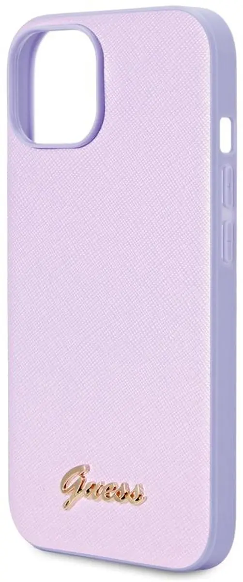 Guess Iridescent Metal Script Back Case - iPhone 15 - Paars