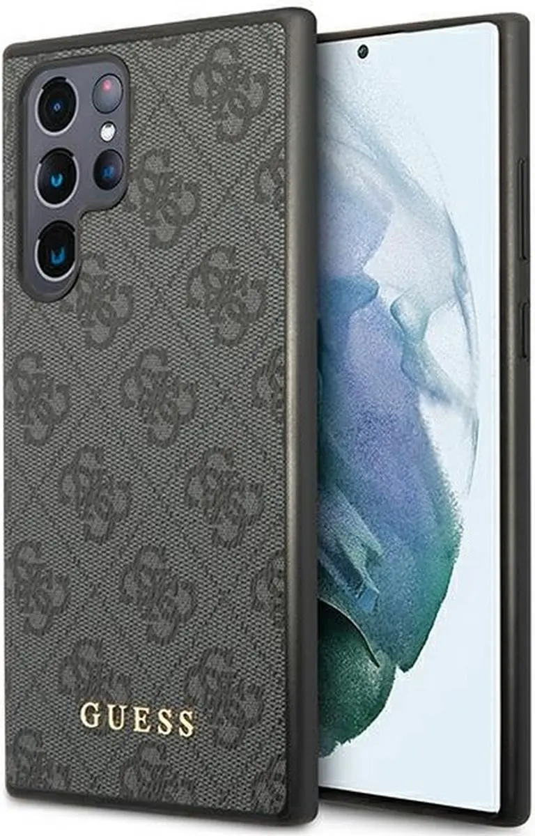 Guess Hard Case Metaal Zwart/Goud voor Samsung Galaxy S23 Ultra - 3666339116972