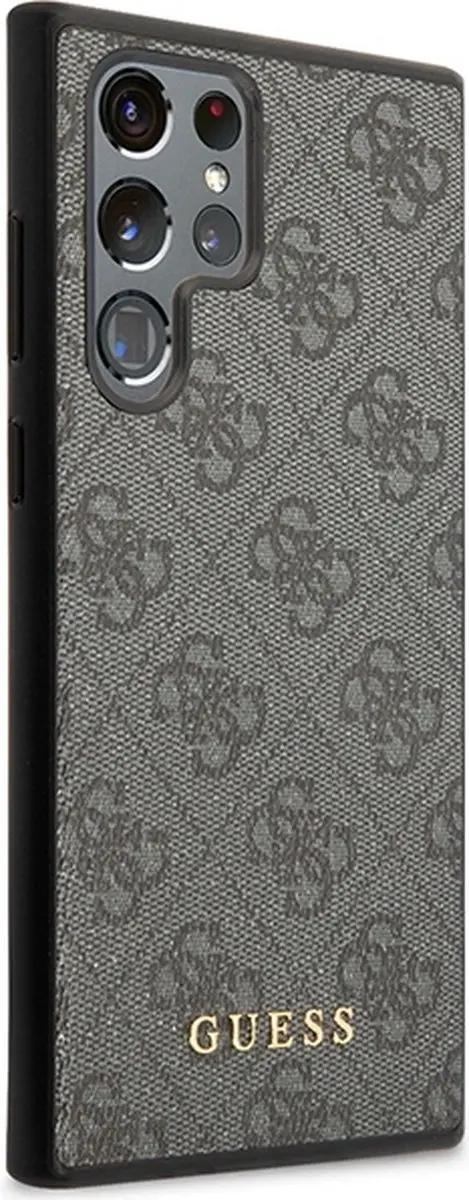 Guess Hard Case Metaal Zwart/Goud voor Samsung Galaxy S23 Ultra - 3666339116972