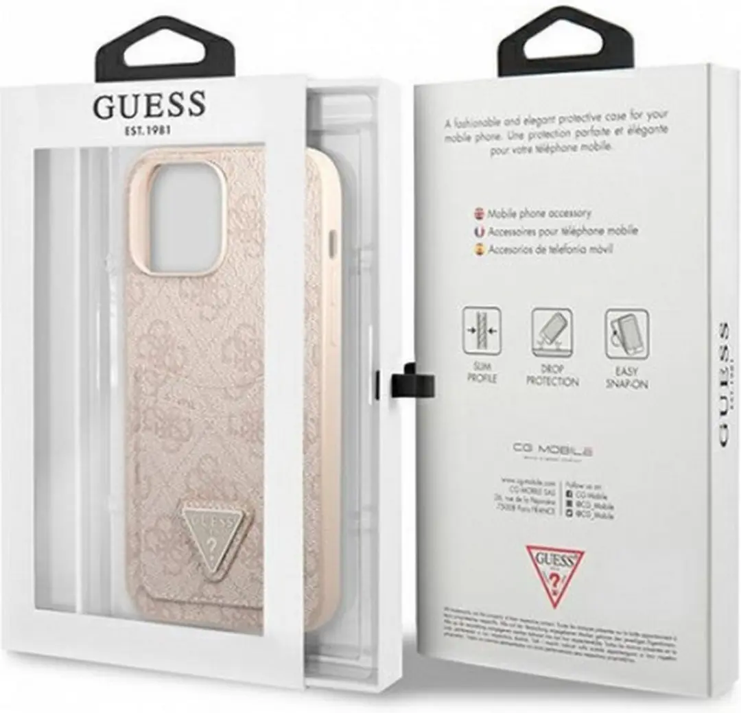 Guess 4G Double Card Back Case - iPhone 13 Pro Max - Roze