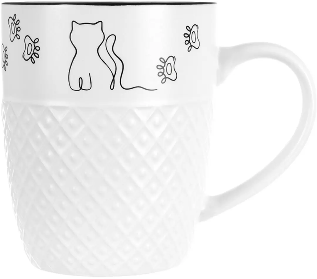 Orion Kitty Porseleinen Mok 380ml - Wit