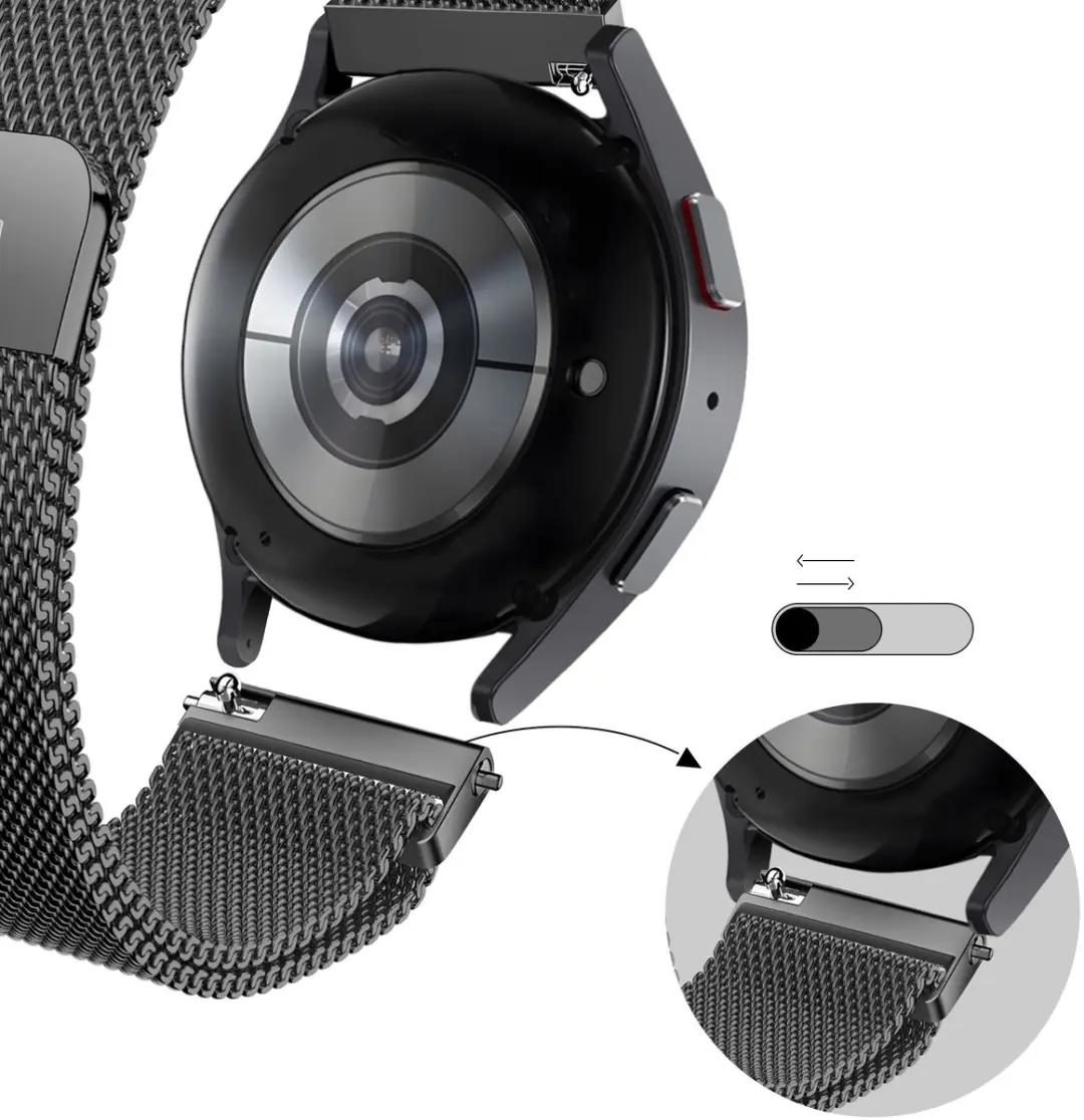 BALR Milanese Horlogeband 22mm - Zwart